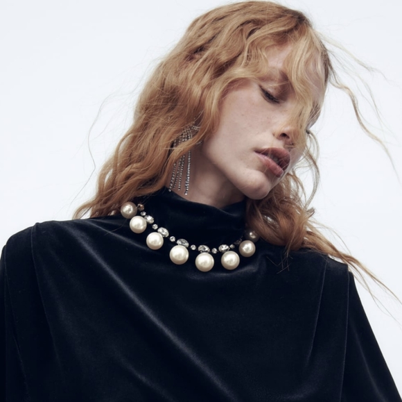 ZARA PEARL JEWEL NECKLACE BNWT - Picture 2 of 5